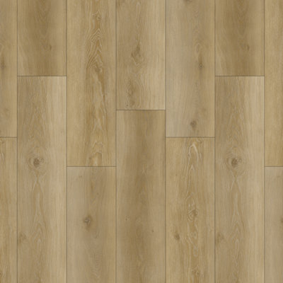 Lisbon Plancher en vinyle SPC à clic imperméable, 7 po x 54 po x 6 mm avec sous-couche intégrée