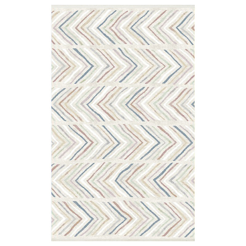 Tapis gris / crème / bleu en polyester tissé à la machine 3 pi 11 po x 5 pi 11 po Wheelz