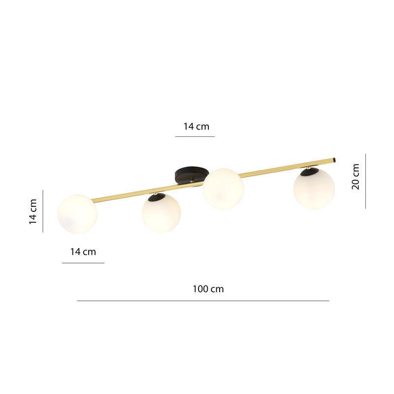 Woehler 4 - Light Dome Chandelier, White, Black