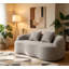 Canapé courbé avec accoudoir rond, canapé à compression avec 2 coussins, canapé crème pour petit espace, salon, chambre à coucher, sans assemblage-115299940