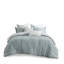Ensemble d'édredon en jacquard de coton 3 pièces turquoise grand-121790426-121790423