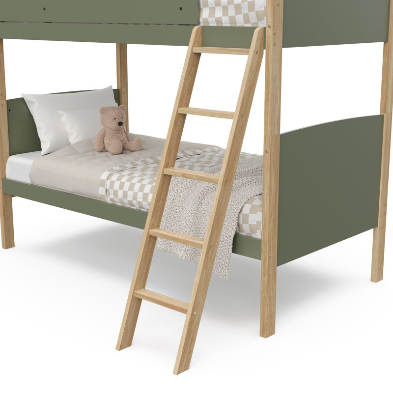 Lit superposé simple au-dessus d'un lit simple Delray par Storkcraft, Vert