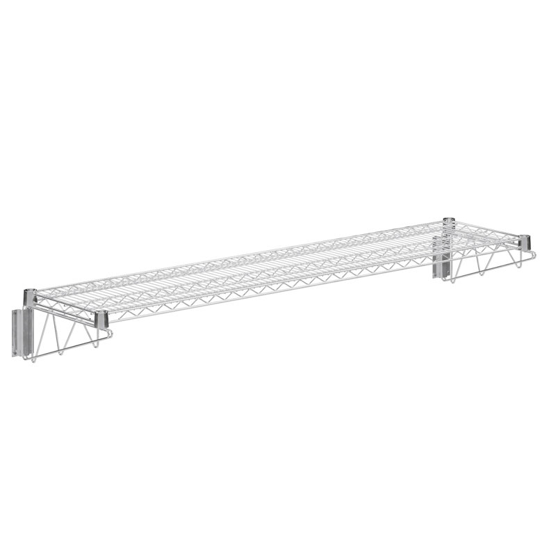 Chrome Wire Wall Mount Shelf, 8" H x 60" W x 14" D