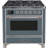 ILVE Majestic II Series 36 inch Dual Fuel Range with 6 Sealed Burners (Glass Door)-48345155-48345136