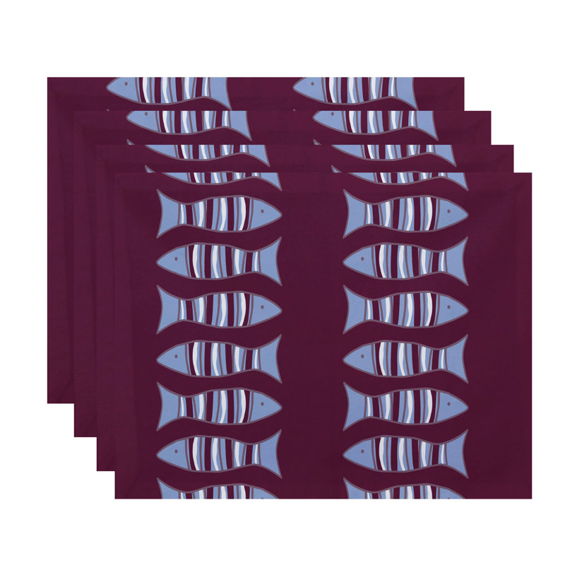 Ensemble de 3 napperons de style côtier de style côtier "grand Ridge", Mauve