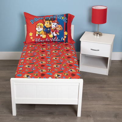 NoJo Paw Patrol 2 Piece Toddler Sheet Set - Includes a Fitted Sheet and Reversible Pillowcase