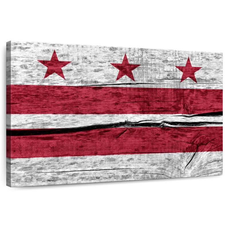 Drapeau Borges Wood Style Washington DC, H 24 po x l 36 po