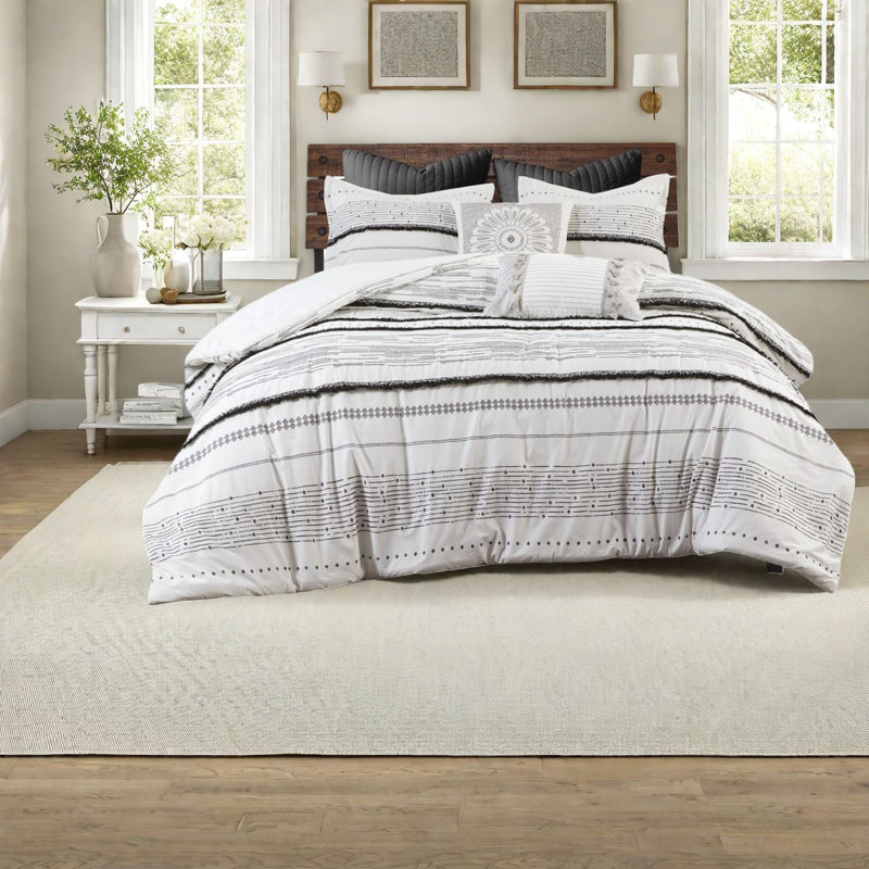 Comfortable Cotton Bedding Sets, Boho Style Black Stripe, Home Chic