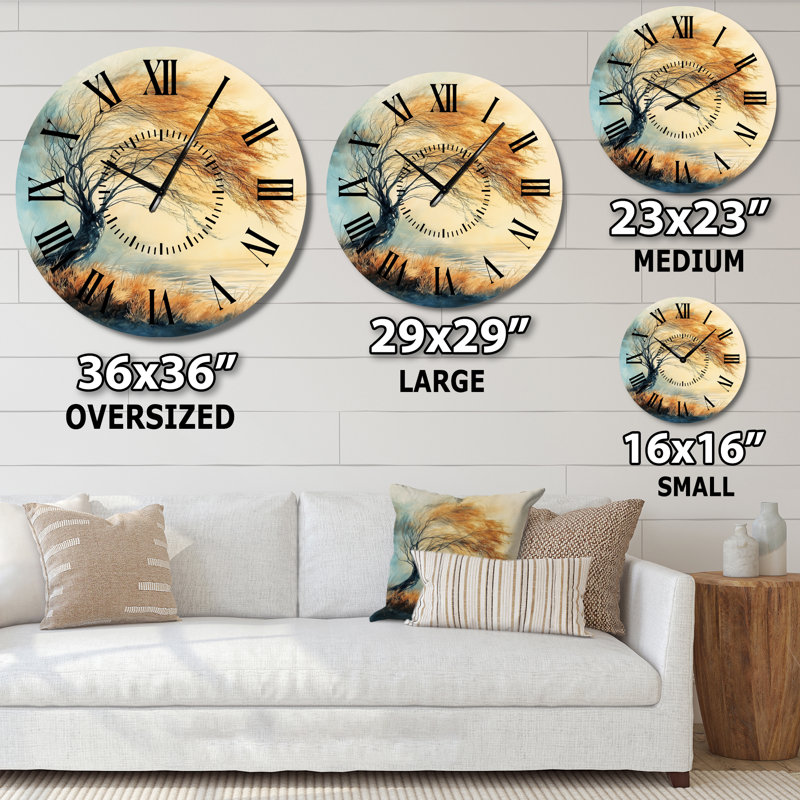 Horloge murale rustique en métal Windswept, Médium
