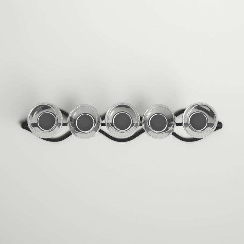 Wavy Iron and Glass Candelabra