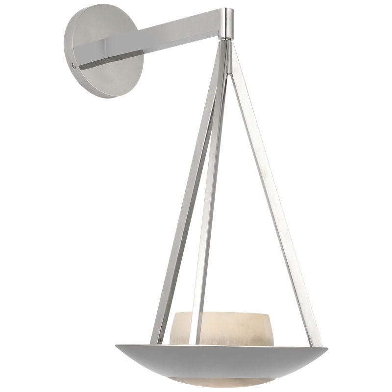 Barbara Barry Divina 19" Floating Bowl Sconce with Alabaster, Polished Nickel