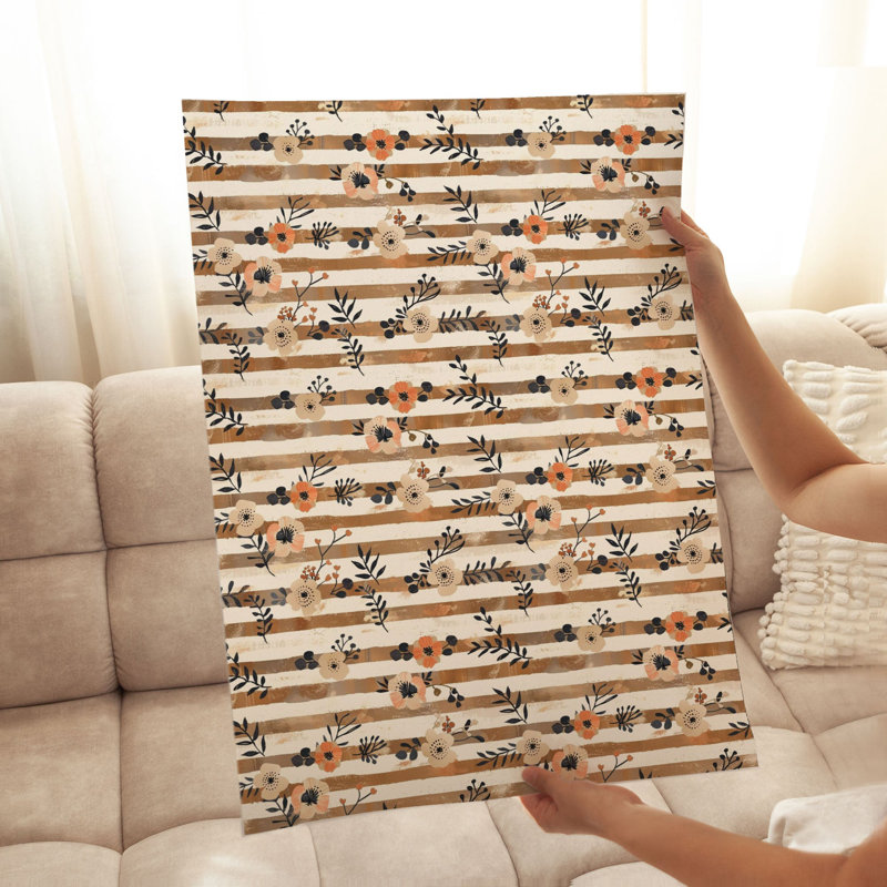 Motif floral d'automne sans cadre II, H 7 po x l 5 po
