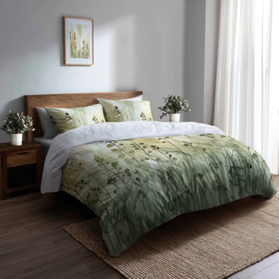 Botanical Leave Blooming Garden Duvet Cover - Botanical Duvet Cover With Shams