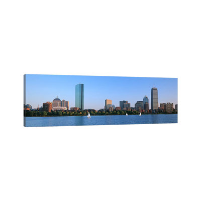 Buildings at the Waterfront, Back Bay, Boston, Massachusetts, USA 1 Piece Wrapped Canvas Panoramic Wall Art