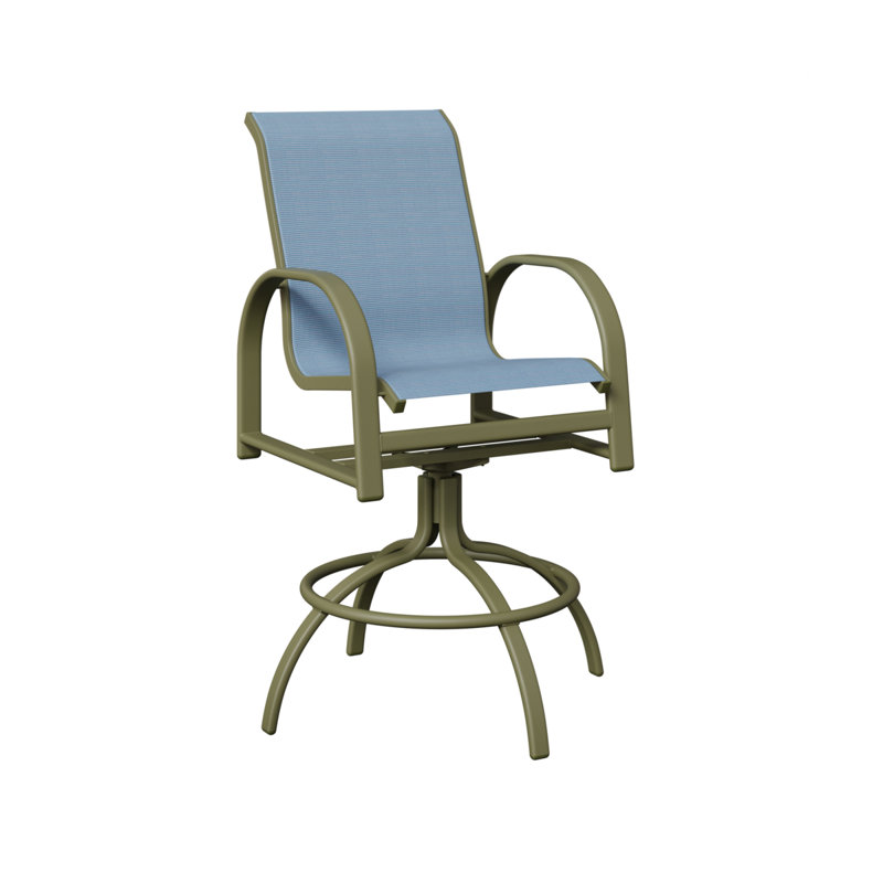 Chaise de bar pivotante Berlin Gardens, Dupione près de la piscine, Vert sauge