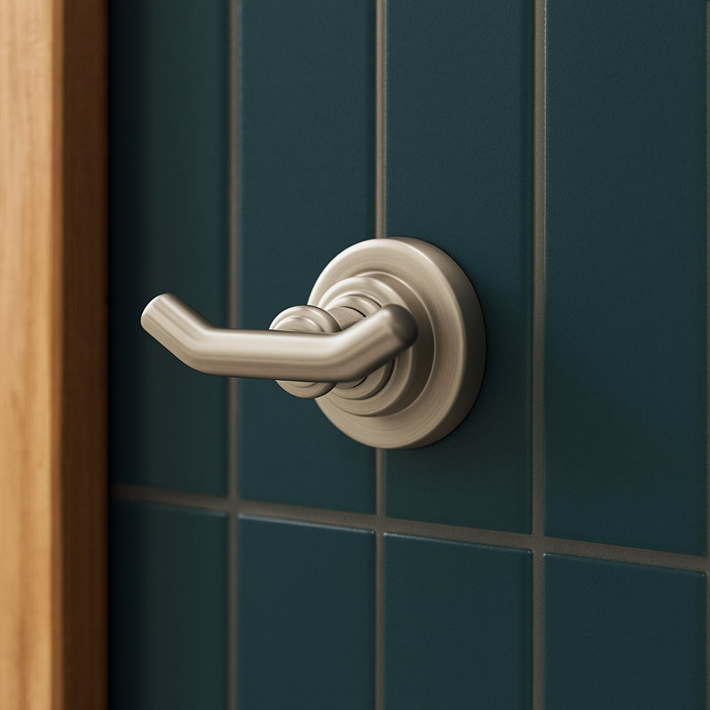 Geneva Wall Mounted Robe Hook, Satin Nickel