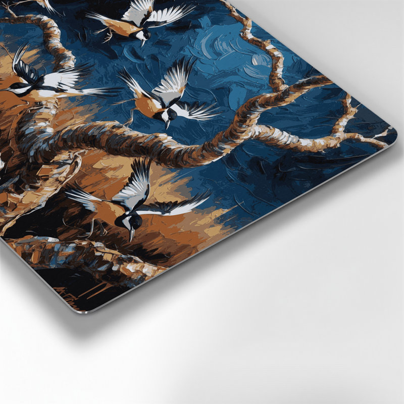 Art mural oiseaux en métal gris