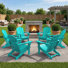 Ensemble de 6 chaises Adirondack pliantes, chaises de foyer, porte-gobelet, PEHD toutes saisons