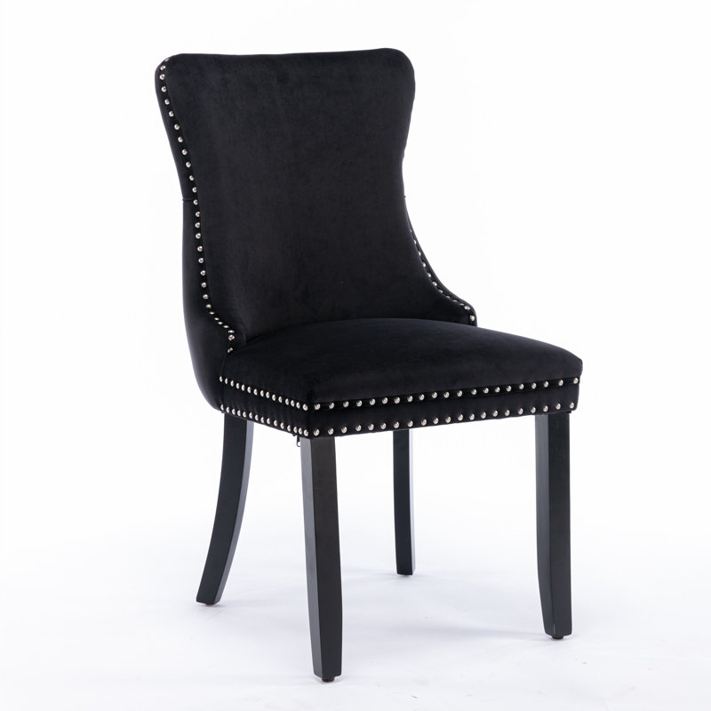 Accent chair, Black Velvet/Black