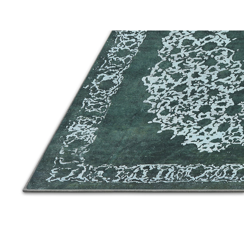 Tapis vert de style oriental, Rectangle 8 pi x 10 pi