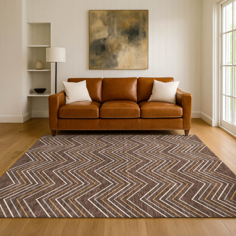 Tapis de qualité supérieure lavable à la machine Mayfield AMF2391, Brun, 10 pi x 14 pi
