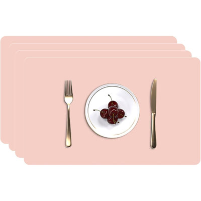 4 PC PU Waterproof and heat-insulating Dining Table Placemats