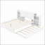 Lit plateforme durable en bois de pin massif avec tablettes coulissantes et lit gigogne pour une organisation polyvalente dans la chambre à coucher-1480035395