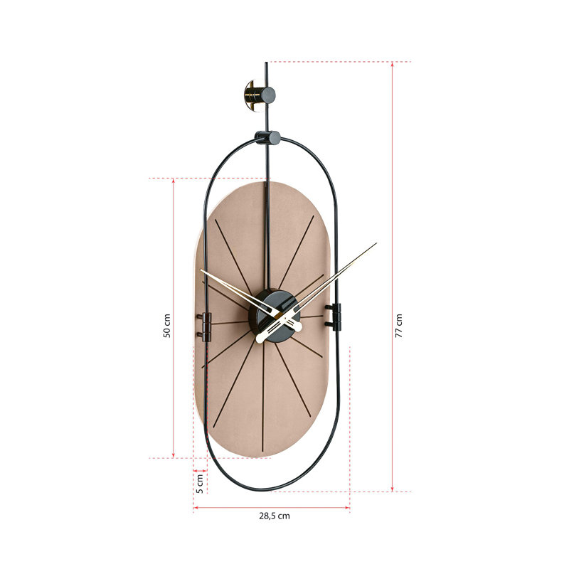 Amarmula Metal Wall Clock, Black/Brown/Gold