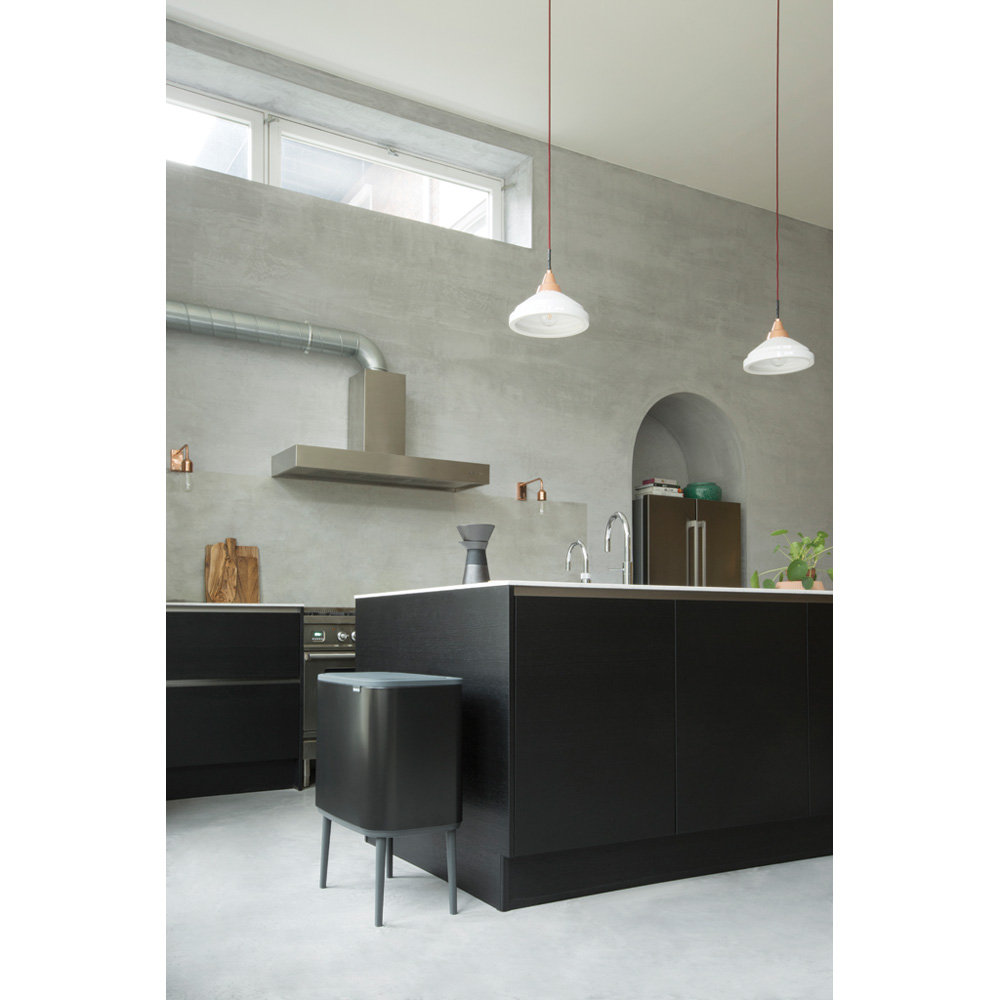Brabantia Bo 9.5gal Touch Top Trash Can, Matte Black