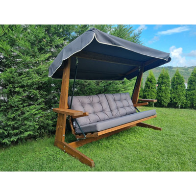 Chaniyah 3 Person Porch Swing with Canopy