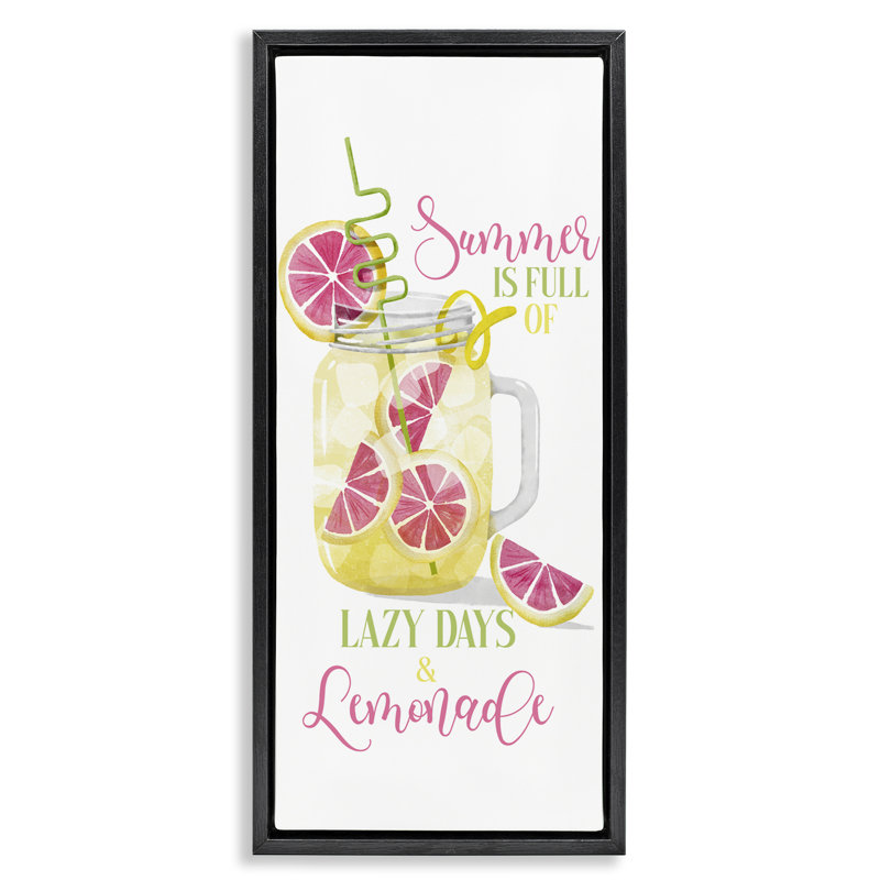  «Fun Summer Lemonade» par Deane Beesley, H 25 po x l 11 po, Cadre flottant noir de jais