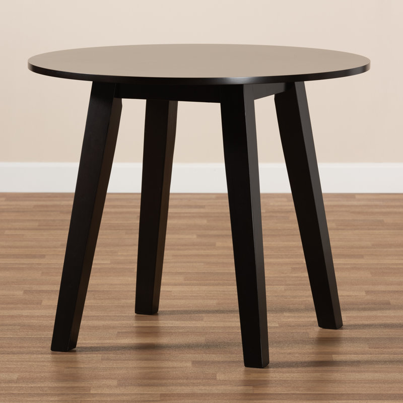 Rohit Modern And Contemporary 35-Inch-Wide Round Wood Dining Table, Dark Brown