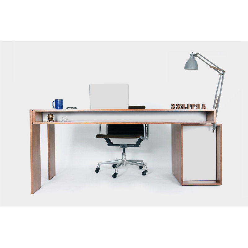Writing Desk, Dark Brown/White