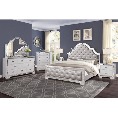 Laretha Champagne Upholstered Bedroom Set