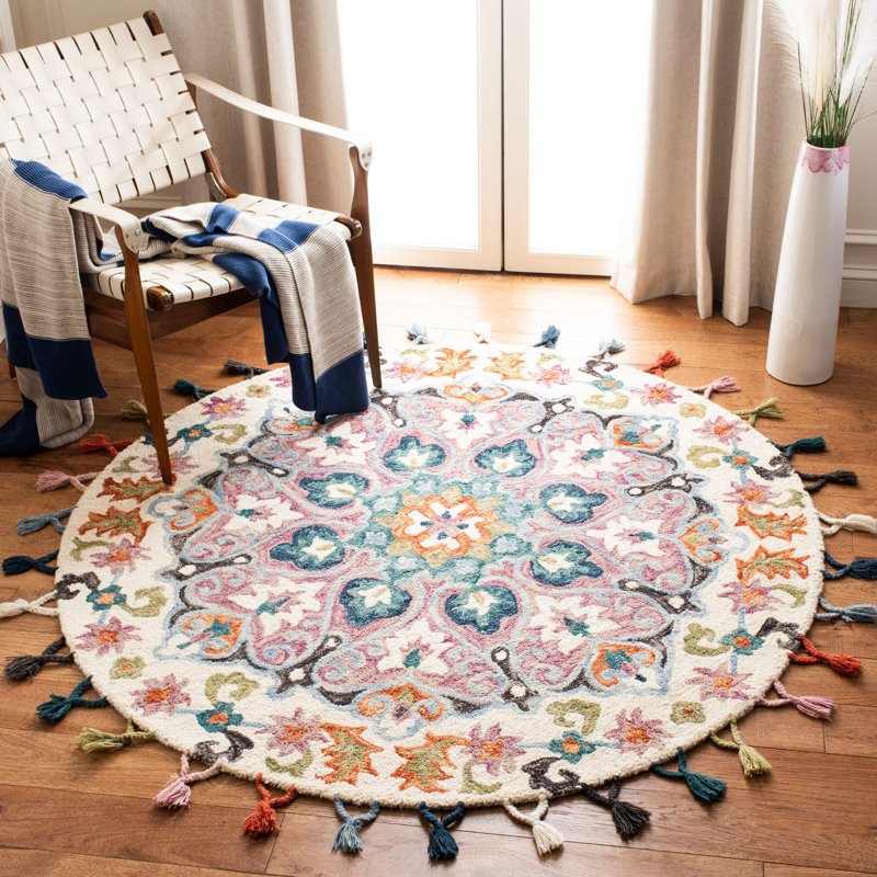 Ruley Novelty Hand Tufted Wool Oriental Rug, Round 6'