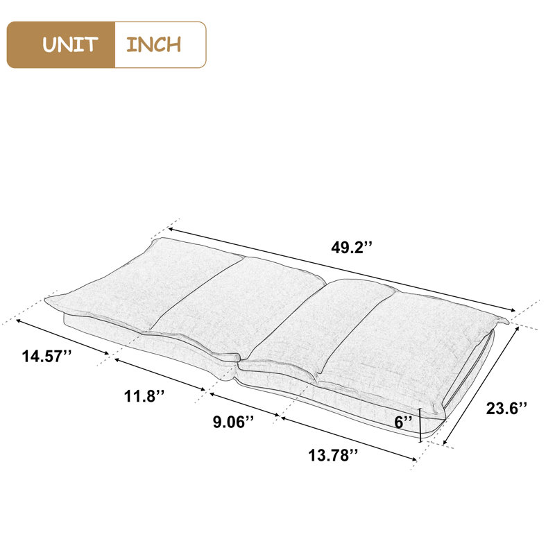 Amabel 49.2'' Upholstered Floor, Navy