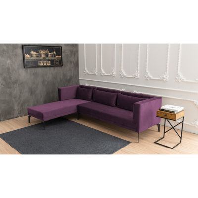 Velvet L-Shaped Sectional