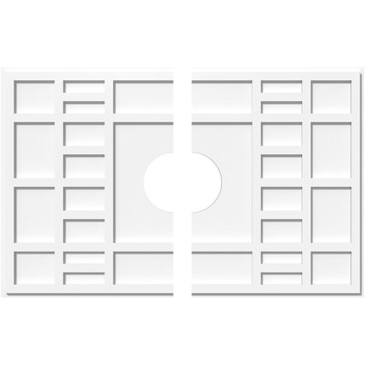 40"W x 26 5/8"H x 7"ID x 14"C x 1"P Beaux Architectural Grade PVC Contemporary Ceiling Medallion, Two Piece