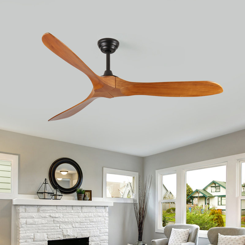60 Inch Indoor/outdoor Farmhouse Ceiling Fan With Light - Flush Mount, Matte Black Finish, Reversible Wood Blades, Remote Control, Dc Motor, For Living Room Bedroom Covered Patio