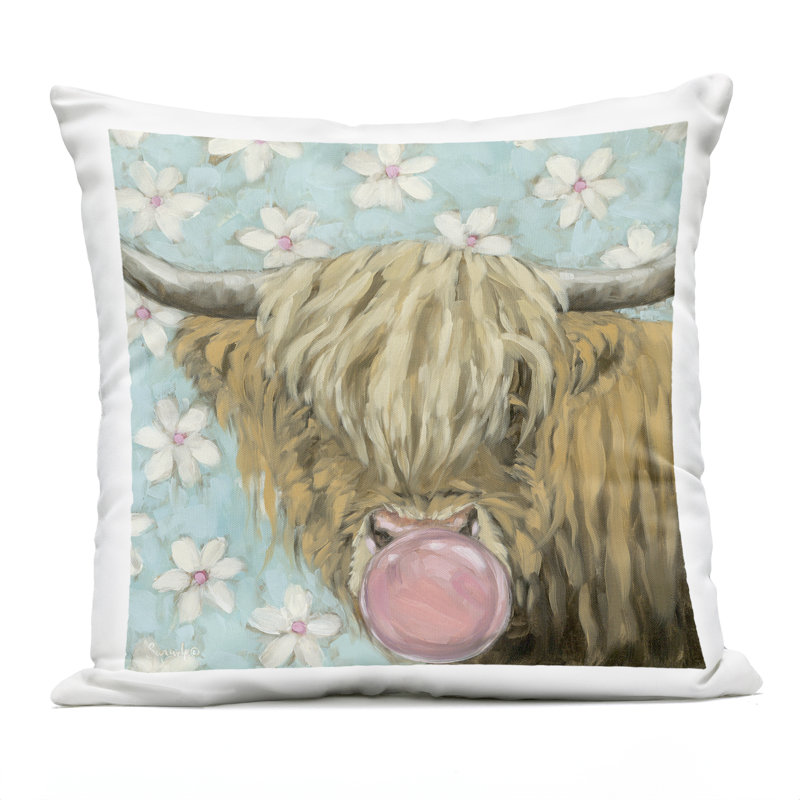 Coussin d'extérieur Bubblegum Sweetie, Vache bleue