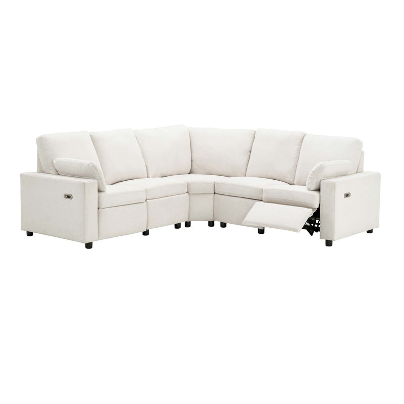 Canapé en lin avec accoudoirs carrés, Beige