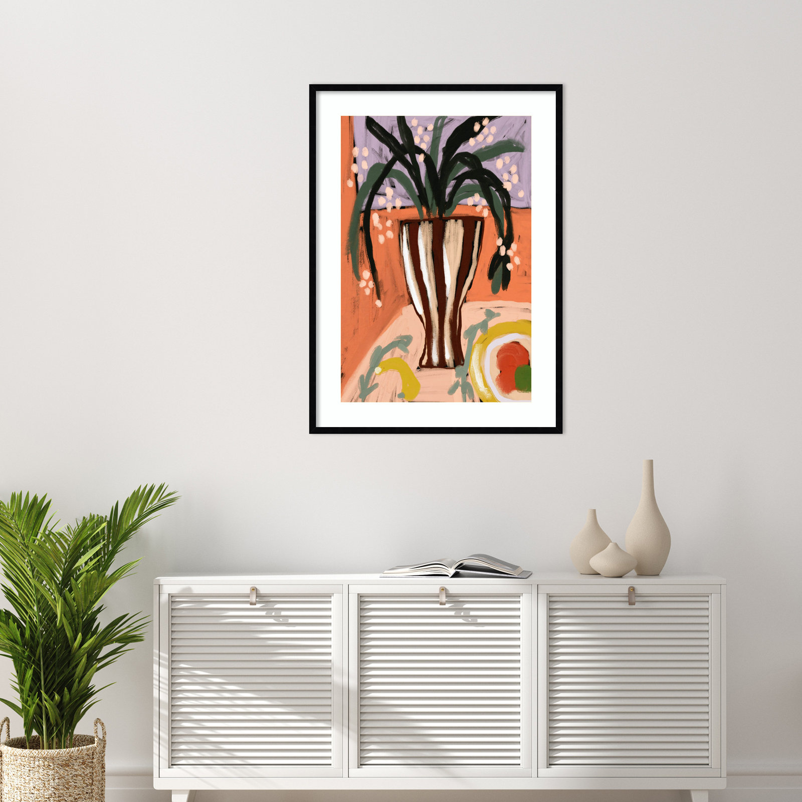 Floral Still Life No. 3 Print, Black, 41" H x 30" W