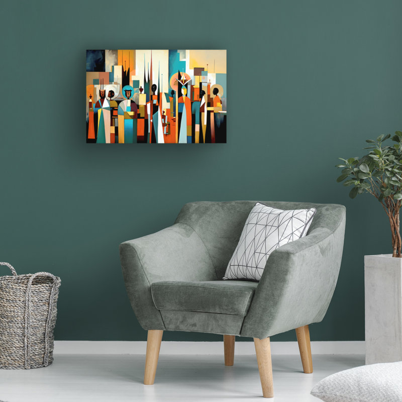 Reproduction d'art sur toile, moderne et contemporaine, Mid Century Celebration of All Cultures 5, H 12 po x l 19 po x P 2 po