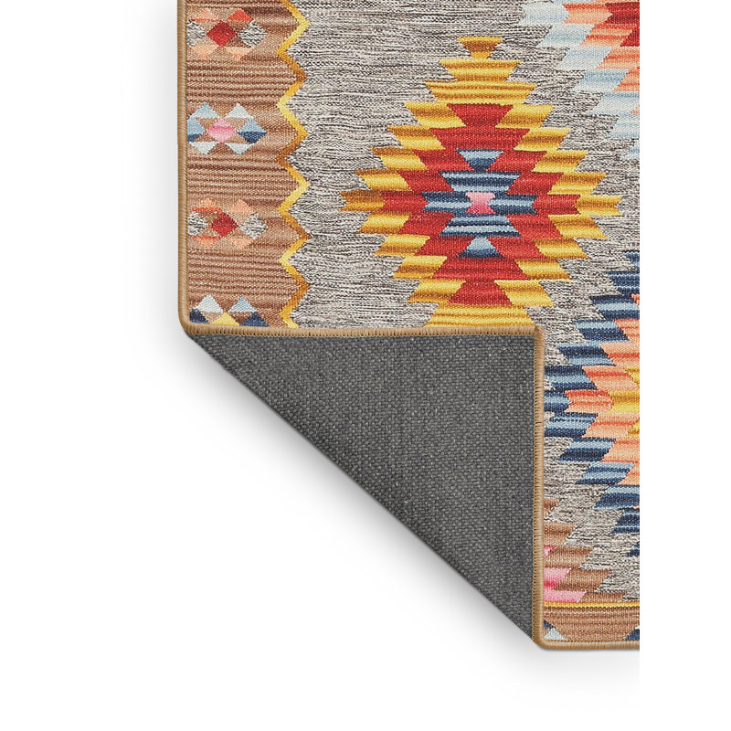 Tapis gris / orange / brun Southwestern, Rectangle 5 pi x 7 pi