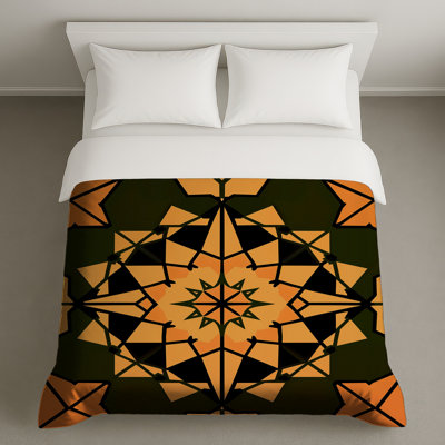 Housses de couette orange kaléidoscope géométrique