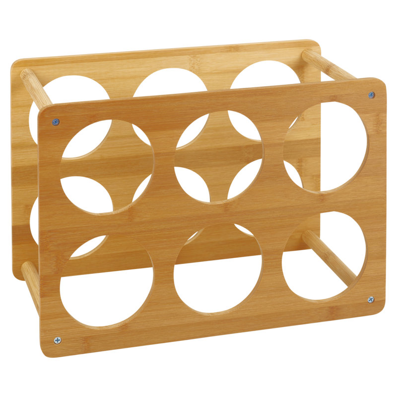 Solid Wood Tabletop Wine Bottle Rack in Brown