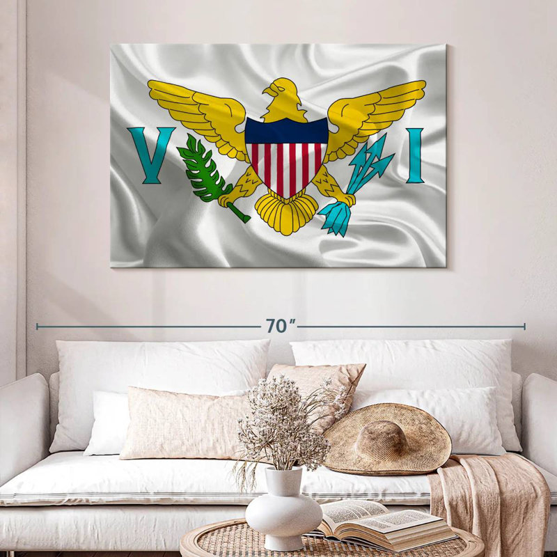 Borges, drapeau des Îles Vierges des États-Unis, H 32 po x l 48 po