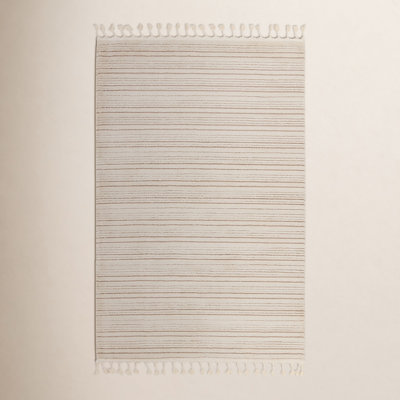 Jonie Ivory Beige Striped Rug