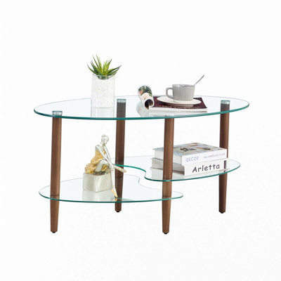 Transparent Oval Glass Coffee Table by GRILLO HOME