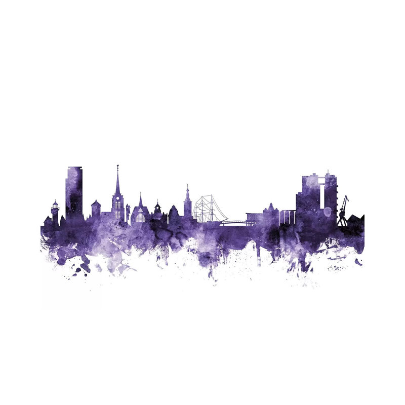 Halmstad, Sweden Skyline by Michael Tompsett - Wrapped Canvas Gallery-Wrapped Canvas Giclée, 20.32 cm H x 30.48 cm W